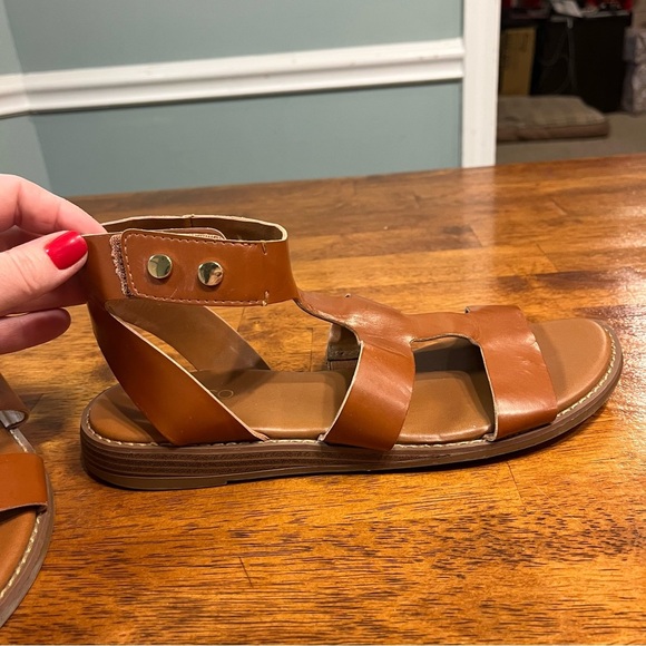 FRANCO SARTO Womens Brown Genevia Open Toe Wedge Gladiator Sandals Shoes 8.5 - Picture 6 of 9